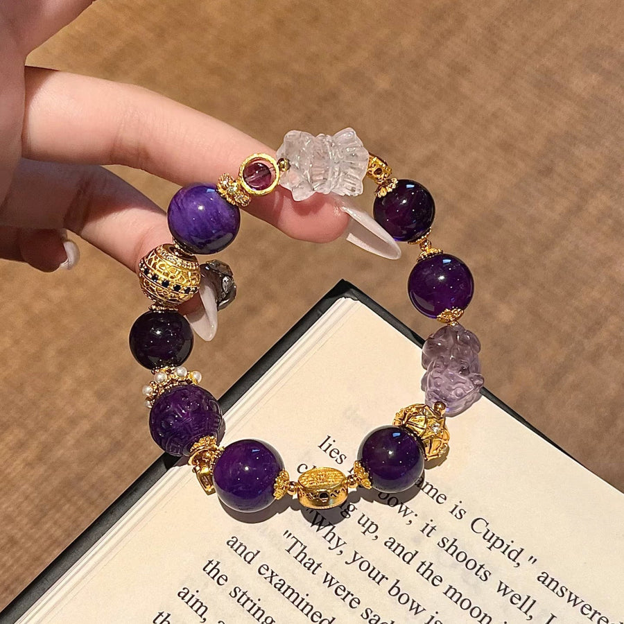 Aosharma Timeless Amethyst Halo Earrings