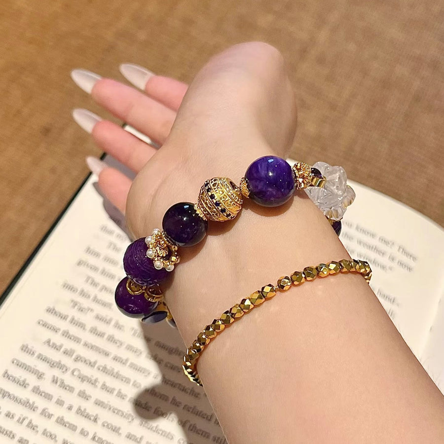 Aosharma Timeless Amethyst Halo Earrings