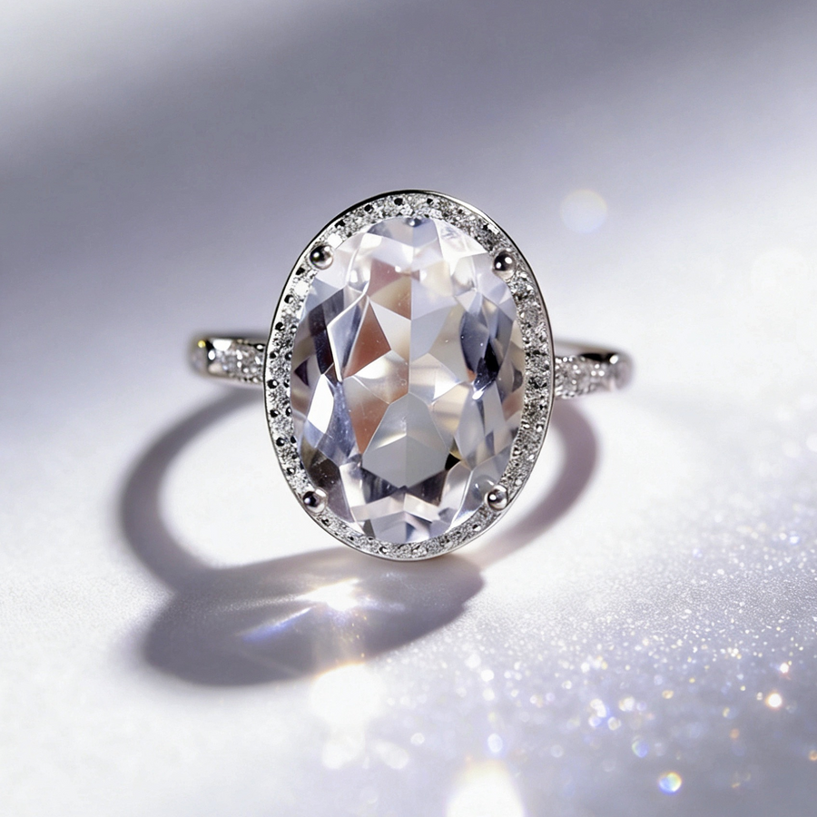 Sparkling Oval-Cut Crystal Locket