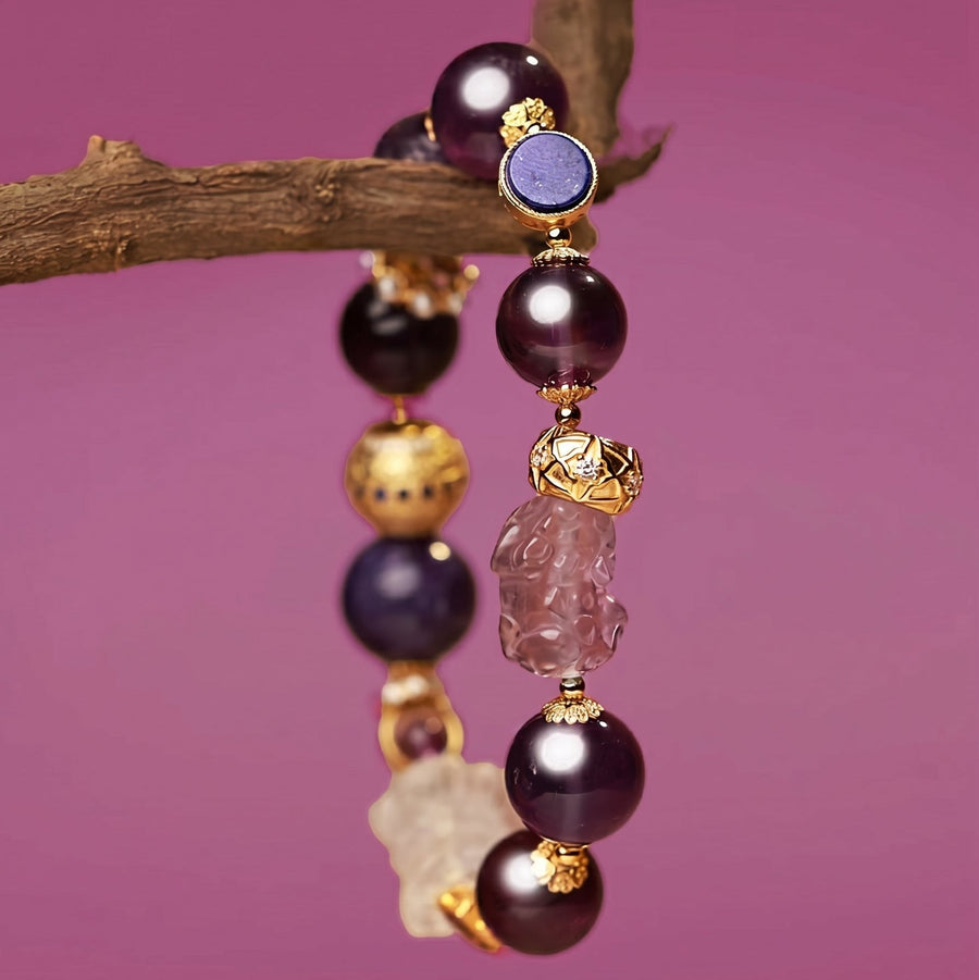 Aosharma Timeless Amethyst Halo Earrings