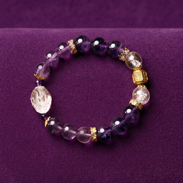 Aosharma Timeless Amethyst Halo Earrings
